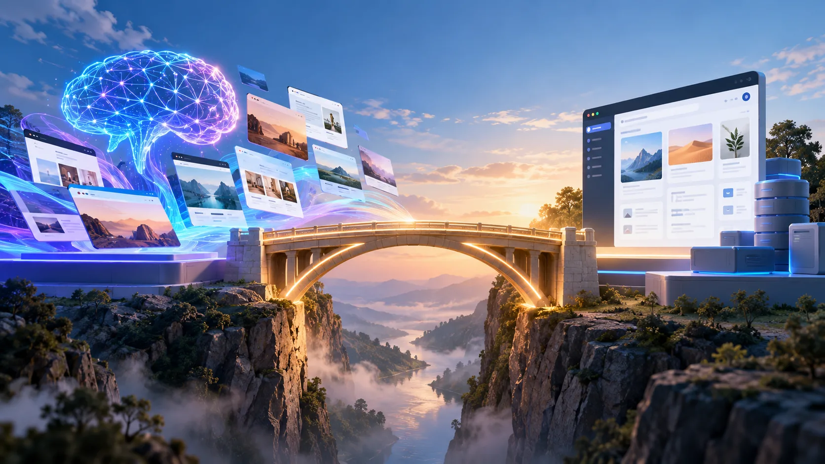 Ariana CMS theme contract connecting an AI-generated website design to the content management system